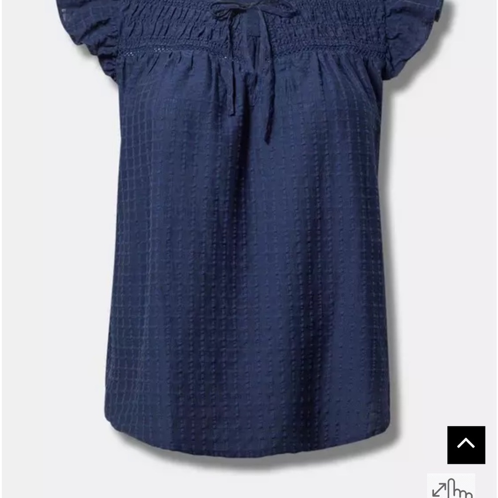 Torrid Smocked Top Navy Blue